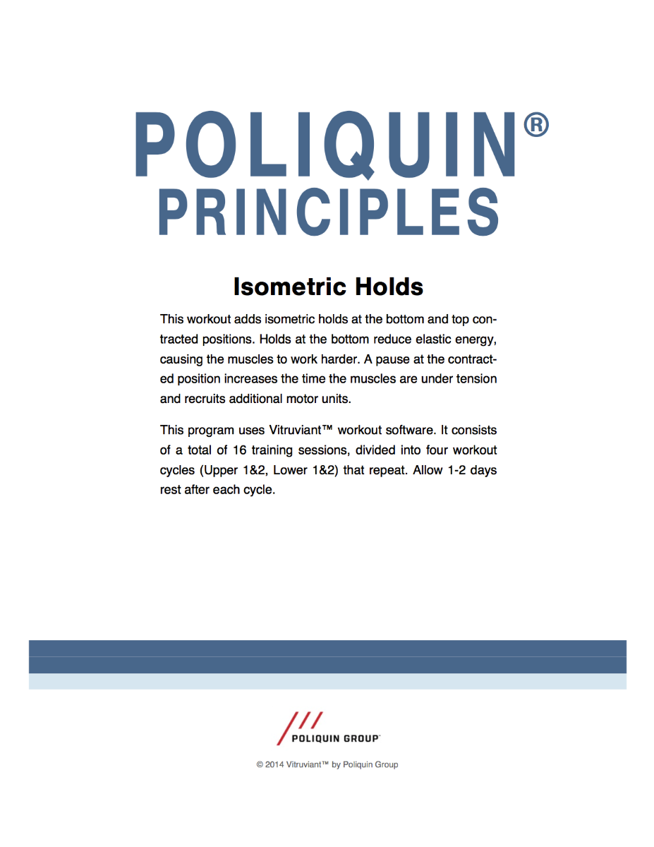 Poliquin Principles Phase 1 Workout